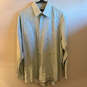 Calvin Klein Men's Light Green Striped Dress Shirt